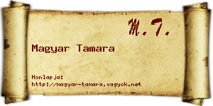 Magyar Tamara névjegykártya